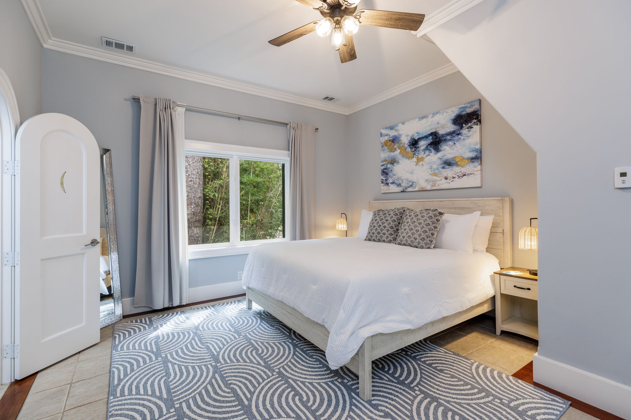 Guest bedroom suite styled for comfort at the estate